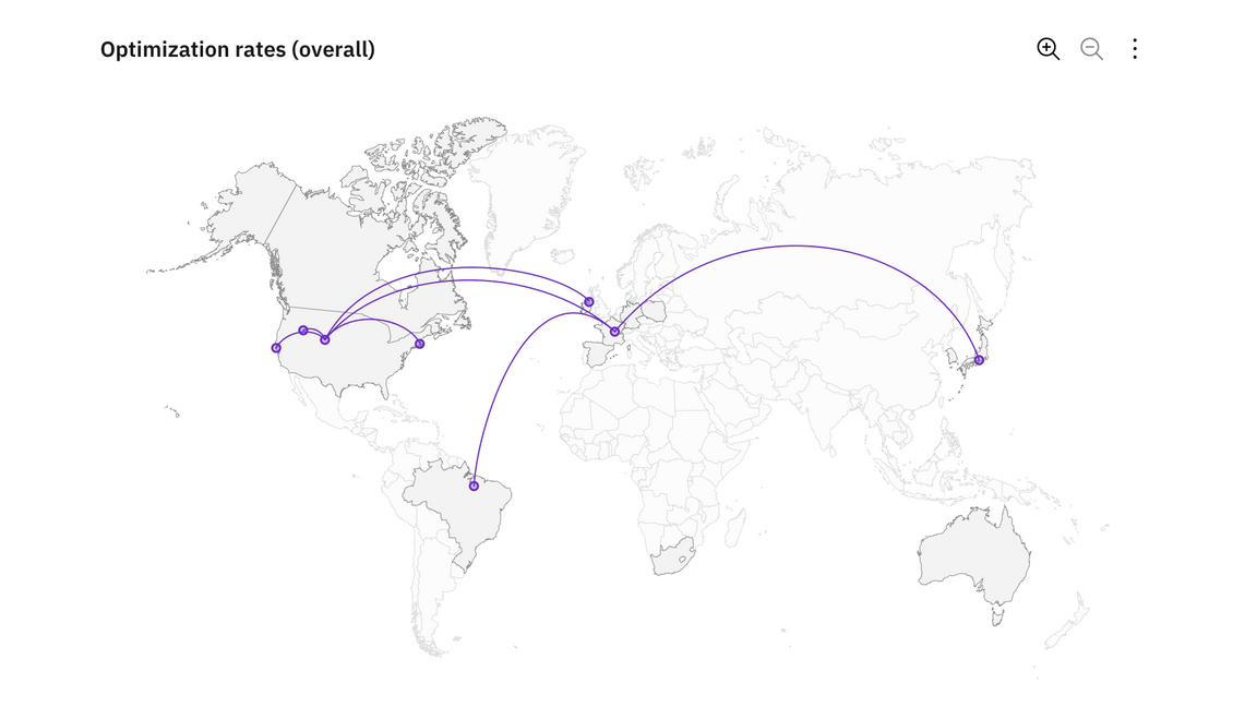 Connecting lines on a spatial map